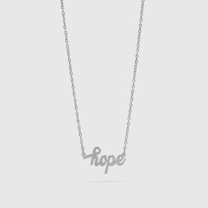 Elegant Silver 'Hope' Pendant Necklace